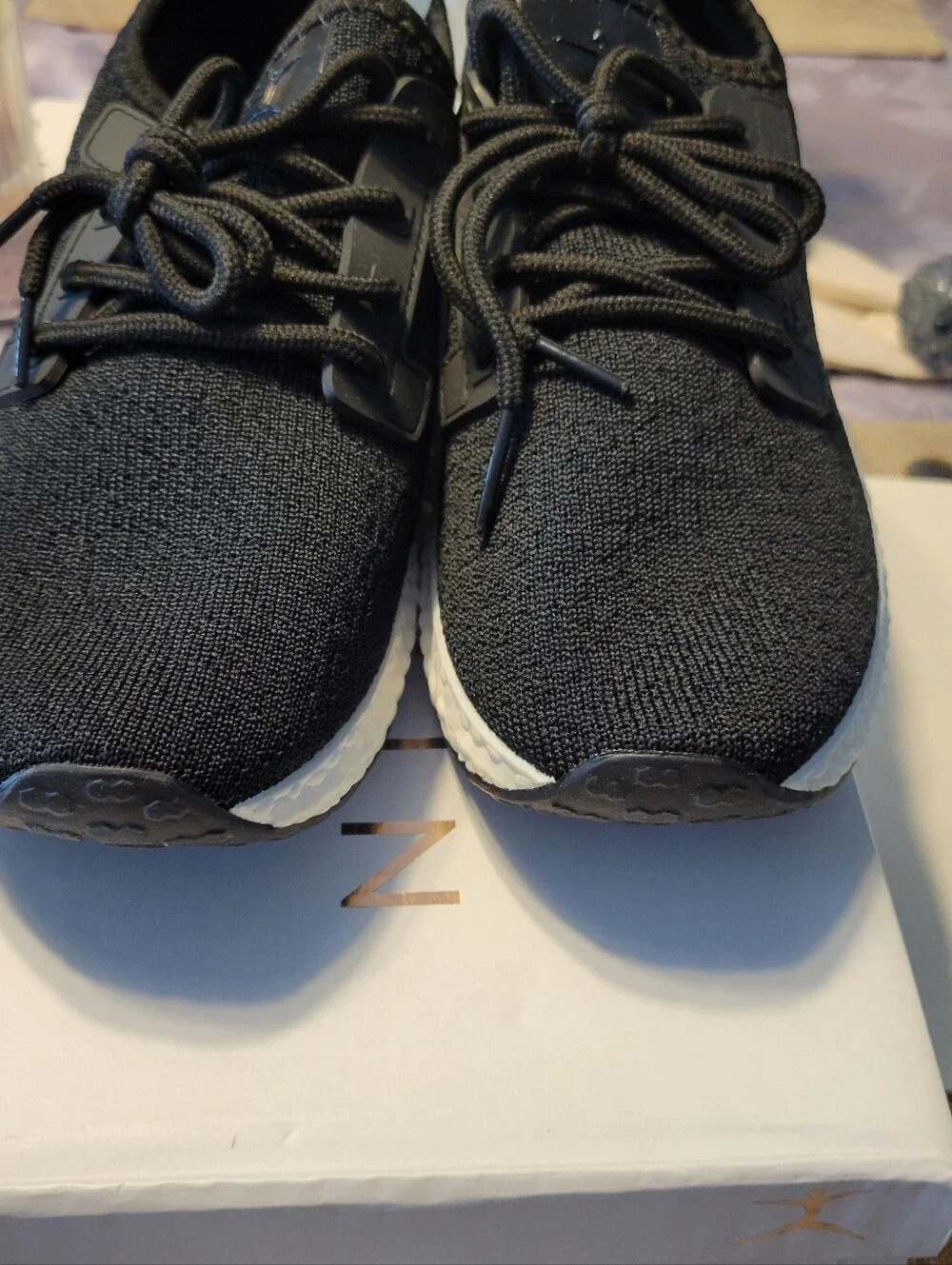 Danskin Black Knit Athletic Sneakers with White Midsole